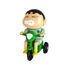 mô hình shin lái xe áo xanh dây cót - cao : 10.5cm - figure shin - hộp màu