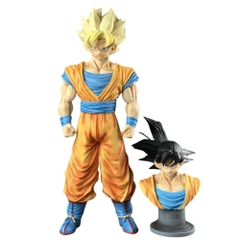 Mô Hình Dragon Ball Songoku dáng đứng + Bán Thân - Cao 48cm - Nặng 2000gram - Hộp Bìa carton - Figure anime Dragon ball N1-K37-T4-S8