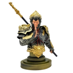 Mô Hình bán thân tôn ngộ không vàng đồng - Cao 17.5cm - nặng 400gram - Phụ kiện : đế + gậy -  Figure Wukong -  Bọc túi OPP - No Box N1-ST10