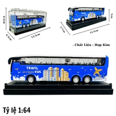 Mô Hình xe khách travel xanh dương 1:64 Hợp kim - Dài 12.5cm - Cao 5cm - Rộng : 4.5cm - nặng : 300gram - Hộp Nhựa Trong SKU : oto467c - ( VAT : 003-01-20 )