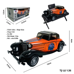 Mô Hình Xe cổ màu cam tỉ lệ 1:36 Hợp kim có thể mở cửa - bánh sau chạy cót - Dài 12.5cm - rộng 5.5cm - cao 4cm - nặng : 300gram - FULL BOX : box màu SKU : oto528b - K52-T4-S2