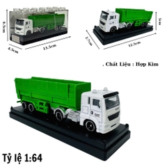 Mô Hình xe tải chở hàng màu xanh lá cây . tỉ lệ 1:64 - Dài 12.5cm - rộng 2.7cm - cao 5cm - nặng : 300gram - FULL BOX . SKU : oto510a