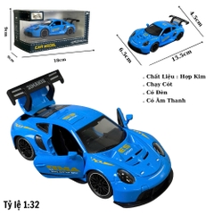 Mô Hình Xe Poscher xanh biển , tỉ lệ 1:32 Hợp kim có thể mở cửa - bánh sau chạy cót - Có Âm Thanh - Dài 15.5cm - rộng 6.5cm - cao 4.5cm - nặng : 500gram - FULL BOX : box màu SKU : oto492c - ( VAT 003-97 )- K66-T4-S3