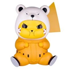 Hàng Cao Cấp - Mô Hình Pikachu Cosplay Gấu BePo ngồi - Cao 36cm - Figure One Piece vs Pikachu - Hộp Màu - pkm54