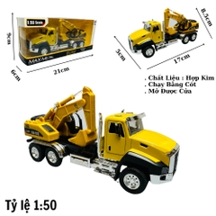 Mô Hình Xe Máy Xúc tỉ lệ 1:50 Hợp kim có thể mở cửa - bánh sau chạy cót - Dài 17cm - rộng 5cm - cao 8.5cm - nặng : 200gram - FULL BOX : box màu SKU : oto116 -