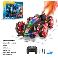 Đồ chơi xe đua điều khiển từ xa 1:12 đèn nhiều màu - Phun Sương Tạo khói - Dài 26cm - Rộng 19.5cm - Cao 11.5cm - Full Box -  K55-T4-S9