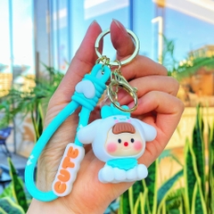móc khóa chó trắng - dây dài 11cm mô hình cao 6cm - nặng : 50gram - no box N3-T3