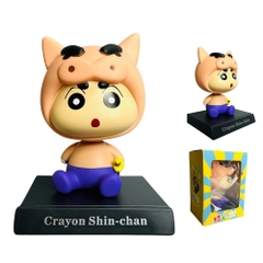 Mô Hình Shin cosplay lợn hồng lắc đầu - cao 13cm - ngang 9cm - dọc 7cm - nặng 200gram + Hộp Màu N3-K25-T3-S3