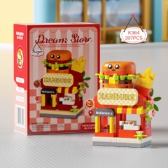 Bộ Lắp Ghép Mô Hình Cửa Hàng Hamburger - 207 hạt - Full Box - Sku : LG-K364 -  (VAT 001-11-11) - K102-T1-S9
