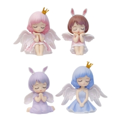 Mô Hình búp bê bộ 4 Thiên Thần Michelle vương miện có cánh - Cao 9cm - nặng 270gram - Figure  Búp Bê Công Chúa - No box - N3-K35-T2-S2