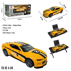 Mô Hình Oto chevrolet màu vàng vạch đen trắng . tỉ lệ 1:36 - Chạy Cót - Có Kèm Đế - Dài 12cm - rộng 5cm - cao 4cm - nặng : 400gram - FULL BOX . SKU : oto525c - K114A71 - K52-T2-S8