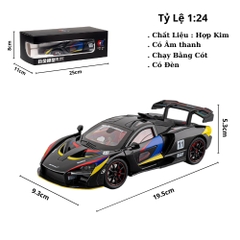 Mô Hình XeMClaren đua đen tỉ lệ 1:24 Hợp kim có thể mở cửa - bánh sau chạy cót - Dài 19.5cm - rộng 9.3cm - cao 5.3cm - nặng : 400gram - FULL BOX : box màu SKU : oto480a - K69-T3-S5