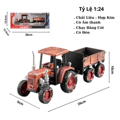 Mô Hình xe máy cầy màu nâu tỉ lệ 1:24 Hợp kim - bánh sau chạy cót - Dài 26cm - rộng 9cm - cao 10cm  - nặng : 250gram - FULL BOX : box màu SKU : oto479b - K69-T5-S2
