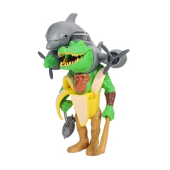 Mô Hình Tung Tung Sahur Người đầu cá sấu cá heo cầm gậy bản to - Cao : 17cm - Nặng 209gram - Box Màu - K28-T2-S2