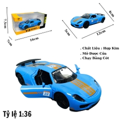 Mô Hình xe ferari xanh vạch cam 1:36 Hợp kim có thể mở cửa - bánh sau chạy cót - Dài 12cm - rộng 5cm - cao 4cm nặng : 200gram - FULL BOX : box màu SKU : oto312 - N3-K10-T2-S4