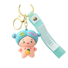 móc khóa búp bê nữ xanh - dây dài 11cm mô hình cao 5.5cm - nặng : 50gram - boc túi - SKU: moc233 - (Vat: MK001)- K78-T5-S5