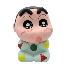 Mô Hình Shin bút chì áo xanh dáng ngồi bản to ( có thể đựng tiền ) - Cao 30cm - nặng 1200gram - Figure Cậu Bé Bút Chì - bọc túi OPP - Hộp Carton - K11-T4-S1,S2