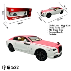 Mô Hình Xe rolls royce sữa mui hồng 1:22 Hợp kim có thể mở cửa - bánh sau chạy cót - Có tiếng - đèn pha sáng - Dài 21cm - rộng 8cm - cao 6cm - nặng ~ 800gram - FULL BOX : box màu SKU : oto134 - N3-K8-T3-S2