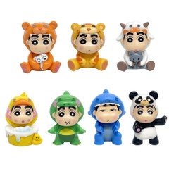 ( Giá 1 con - Bộ 7 con - Đặt Số Lượng 7 ) - Mô Hình bộ 7 Shin bút chì cosplay động vật - Cao 6.5-8cm - nặng 450gram - Figure Cậu Bé Bút Chì - bọc túi OPP - Hộp Màu - HM123 - (VAT G873-79) -K23-T2-S10