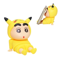 Mô Hình Shin cosplay picachu vàng dáng ngồi ( Kê Điện Thoại ) - Cao 9.5cm - Rộng 10cm - Ngang 8.5cm - nặng : 100gram - SKU : sh850u - ( Vat : H384 ) T4