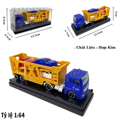 Mô Hình Xe Chở Xe Màu Vàng 1:64 Hợp kim - Dài 12.5cm - Cao 5cm - Rộng : 2.7cm - nặng : 200gram - Hộp Nhựa Trong SKU : oto513c