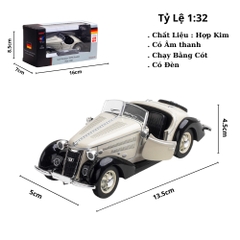 Mô Hình Xe wanderer w25k roadster trắng tỉ lệ 1:32 Hợp kim có thể mở cửa - bánh sau chạy cót - Dài 13.5cm- rộng 5cm - cao 4.5cm - nặng : 139gram - FULL BOX : box màu SKU : oto481c  K70-T2-S3