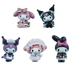Mô hình kuromi bộ 5 kuromi - cao 4cm - Nặng 300gram - Bọc Túi - No Box - N3-K60-T4-S1