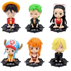 ( Giá 1 con - Bộ 6 con - Đặt Số Lượng 6 ) - Mô hình OnePiece Bộ 6 onepiece lắc đầu - Cao 11cm - nặng 800gram- Figure OnePiece - No Box -( VAT : DOTTHN )- K18-T1-S12