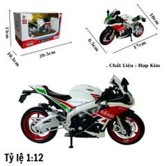 Mô Hình xe motor aprilia rsv4 tỉ lệ 1:12 Hợp kim có thể mở cửa - bánh sau chạy cót - Dài 17cm - cao 10cm - nặng 500gram - Figure Oto - FULL BOX : box màu - SKU : oto409 N3-K12-T4-S2