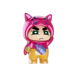 Móc Khoá mô hình shin đầu lợn màu hồng bóng - cao : 9cm - figure shin - Hộp Màu n5