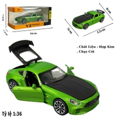 Mô Hình Xe mẹc xanh đen tỉ lệ 1:36 Hợp kim có thể mở cửa - bánh sau chạy cót - Dài 12cm - rộng 5cm - cao 4cm - nặng : 300gram - FULL BOX : box màu SKU : oto485a - ( VAT DC002 ) - K63-T2-S3