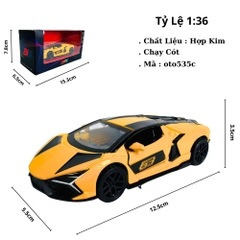 Mô Hình Xe Đua Vàng tỉ lệ 1:36 Hợp kim có thể mở cửa - bánh sau chạy cót - Dài 12.5cm - rộng 5.5cm - cao 3.5cm - nặng : 300gram - FULL BOX : box màu SKU : oto535c - K53-T2-S9