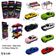 Mô Hình 1 vỉ 3 Xe oto kèm khay đựng , Tỉ Lệ 1:64 - Cao 23cm - Ngang 10cm - Rộng 4cm - nặng : 500gram - FULL BOX : box màu SKU : oto519 - 64000-3 - T4