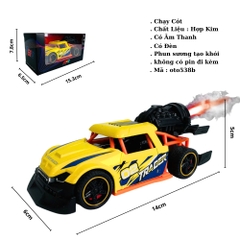 Mô Hình Xe phản lực màu vàng Hợp kim - bánh sau chạy cót - tạo khói - Dài 14cm - rộng 6cm - cao 5cm - nặng : 300gram - FULL BOX : box màu SKU : oto538b - K53-T1-S2