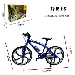 Mô Hình xe đạp đen xanh địa hình 1:8 Hợp kim - Dài 19.5cm - rộng 6cm - cao 11.5cm - nặng ~ 500gram - FULL BOX : box màu SKU : oto317 - K63-T5-S5