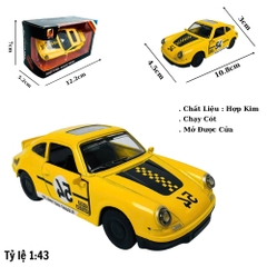 Mô Hình Oto poscher cổ đua màu vàng . tỉ lệ 1:43 - Chạy Cót - Dài 10.8cm - rộng 4.5cm - cao 3cm - nặng : 200gram - FULL BOX . SKU : oto506c- 4362A - K53-T4-S8