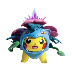 Hàng Cao Cấp -  Mô Hình Pokemon pikachu cosplay Fushigibana mega bản cao cấp - Cao : 12cm - Nặng : 300gram - Figure pokemon - Full Box - K9-T4-S1