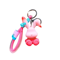 Móc khóa thỏ hồng - Dây móc dài : 12cm - Mô Hình Cao : 8cm - Nặng : 50gram - No Box  - SKU: moc157 - (Vat: 88223-7) - k18-t6-s1