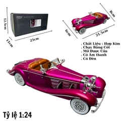 Mô Hình Xe cổ tím 1:24 Hợp kim có thể mở cửa - bánh sau chạy cót - Có tiếng - đèn pha sáng - Dài 21.5cm - rộng 8cm - cao 6cm - nặng ~ 1000gram - FULL BOX : box màu SKU : oto145 -( VAT 003-01-180 ) - K65-T5-S3