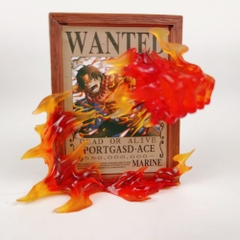 Mô Hình OnePiece Ace dáng ngồi dơ ngón tay - Phụ kiện : bảng tên - Cao 13cm - Nặng 400gram - Figure anime One Piece - bọc túi OPP hộp màu - N1-K41-T4-S3
