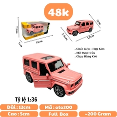 Mô Hình xe jeep hồng tỉ lệ 1:36 Hợp kim có thể mở cửa - bánh sau chạy cót - Dài 12cm - rộng 5.5cm - cao 5cm nặng : 200gram - FULL BOX : box màu SKU : oto200 - N3-K4-T5-S3