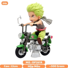 Mô Hình One piece Zoro lái xe máy cao 12cm nặng 300g , Figure Onepiece - Hộp Màu -  K27-T2-S12