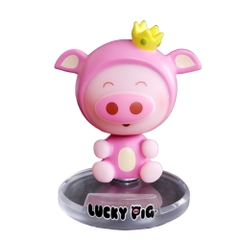 Mô Hình Lắc Đầu Lợn 12 con giáp siêu dễ thương - pig . lợn - Đế dính nam châm - Cao 10.5cm Nặng 200gram - Full Box