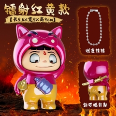 Móc Khoá mô hình Natra hiệp sĩ lợn nâu bóng - cao : 9cm - figure shin - No Box