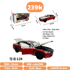 Mô Hình xe bmw đỏ trắng tỉ lệ 1:24 Hợp kim có thể mở cửa - bánh sau chạy cót - Dài 22cm - rộng 9cm - cao 6cm - nặng : 1000gram - FULL BOX : box màu SKU : oto290 - N3-K2-T4-S2