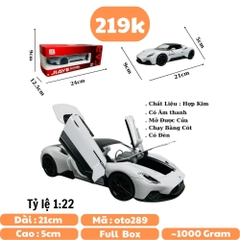 Mô Hình xe maserati xám tỉ lệ 1:22 Hợp kim có thể mở cửa - bánh sau chạy cót - Dài 21cm - rộng 9cm - cao 5cm - nặng : 800gram - FULL BOX : box màu SKU : oto289 - N3-K7-T4-S3