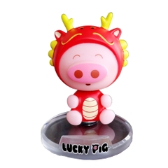 Mô Hình Lắc Đầu Lợn 12 con giáp siêu dễ thương - loong . rồng - Đế dính nam châm - Cao 10.5cm Nặng 200gram - Full Box - N3-K25-T1-S1