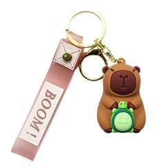 Móc capy ôm rùa - dây dài 11cm mô hình cao 6cm - nặng : 50gram - no box