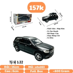 Mô Hình Xe Mẹc GLS580 Đen 1:32 Hợp kim có thể mở cửa - bánh sau chạy cót - Có tiếng - đèn pha sáng - Dài 16cm - rộng 7cm - cao 6cm - nặng ~ 800gram - FULL BOX : box màu SKU : oto163 n3-k1-t4-s2