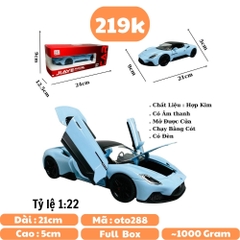 Mô Hình xe maserati xanh ngọc tỉ lệ 1:22 Hợp kim có thể mở cửa - bánh sau chạy cót - Dài 21cm - rộng 9cm - cao 5cm - nặng : 800gram - FULL BOX : box màu SKU : oto288 - N3-K12-T3-S1